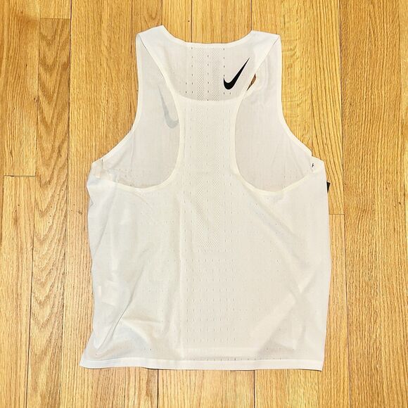 Nike AeroSwift Men’s Size M White Black Running Racing Singlet - Picture 4 of 6